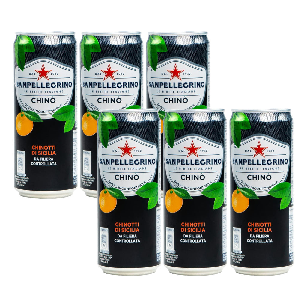 San Pellegrino Chino' Chinotto Soft Drink - 330ml can x 6