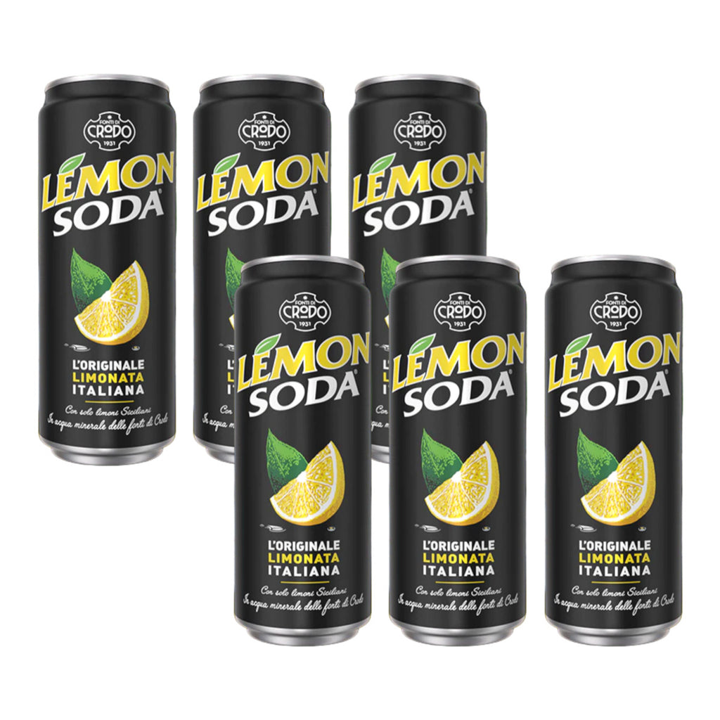 Crodo Lemonsoda, Italian La Limonata Soft Drink - 330ml Can x 6