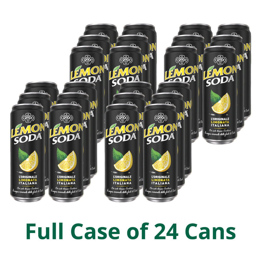 Crodo Lemonsoda, Italian La Limonata Soft Drink - 330ml Can x 24