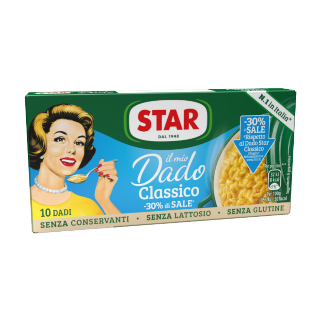 Star “Il Mio Dado” Classico Basso Sale / Lower Salt Classic Italian Stock, 10 cubes