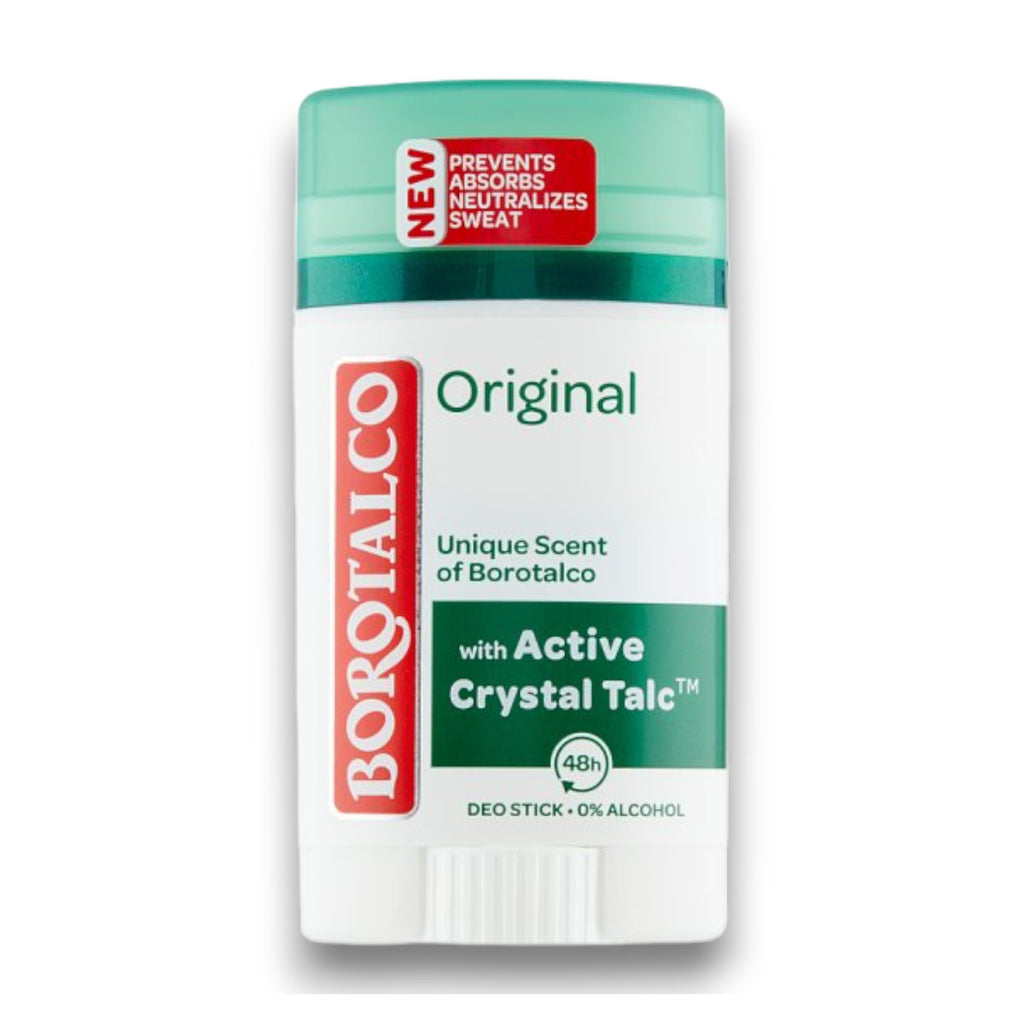 Borotalco Original Deodorant Stick 0% Alcohol, con Microtalco 48 Hr - 40ml