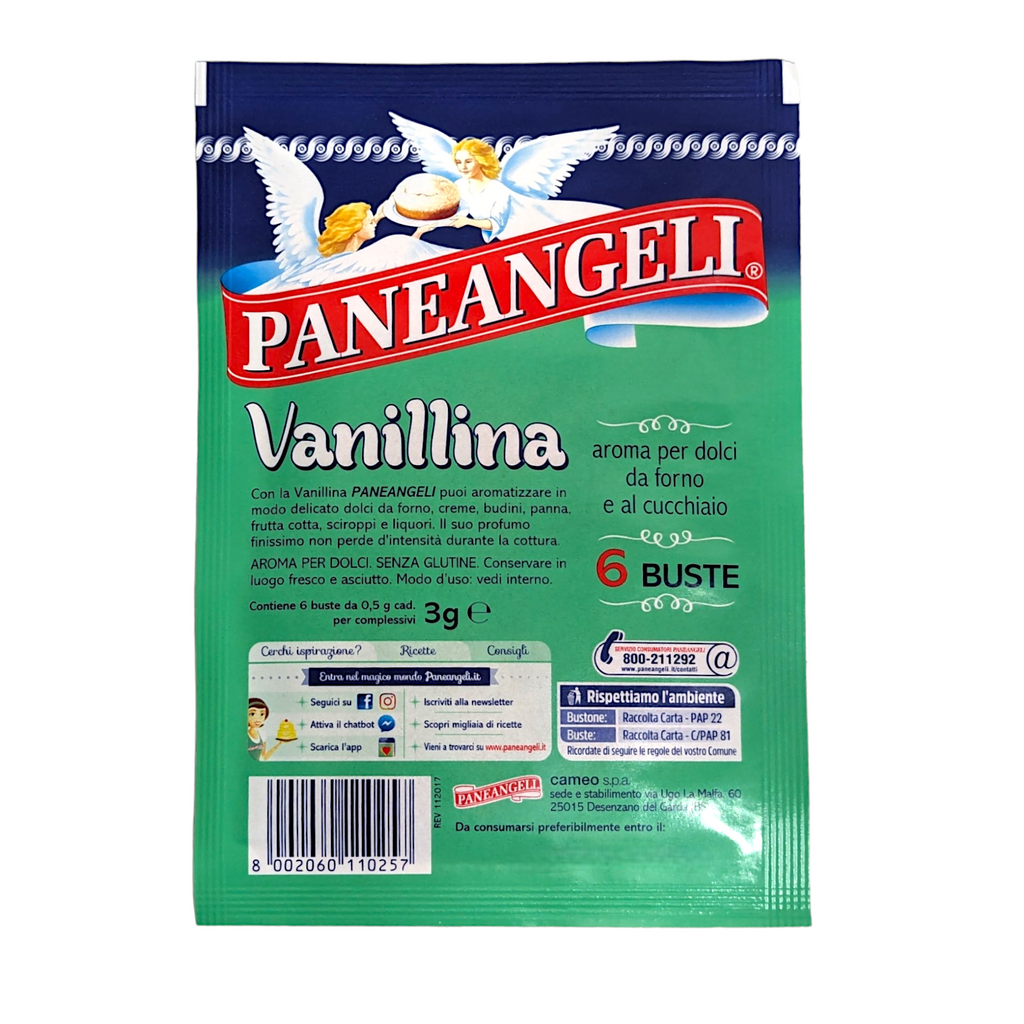 Paneangeli Aroma Vanillina, Powdered Vanillin, Vanilla Flavouring 6 sachets
