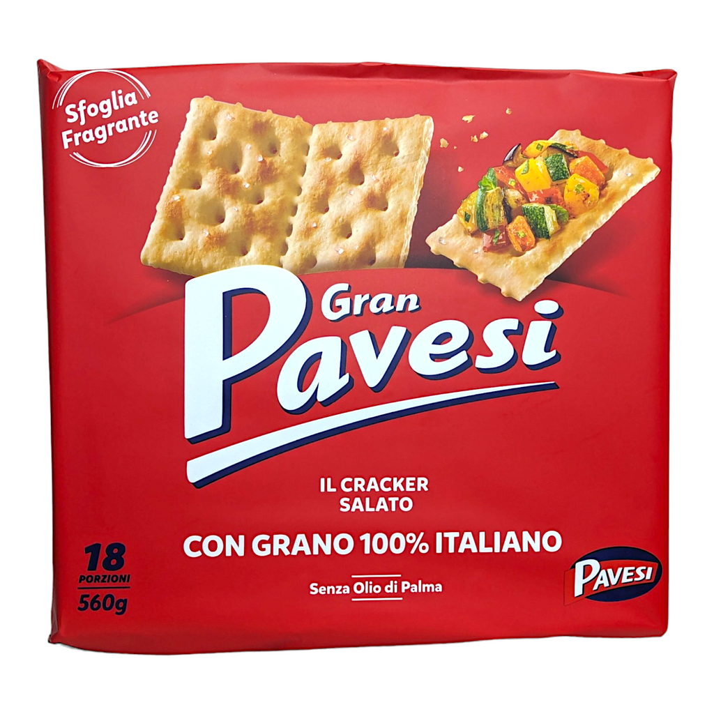 Gran Pavesi Salted Crackers Salati 560g - 100% Italian Wheat