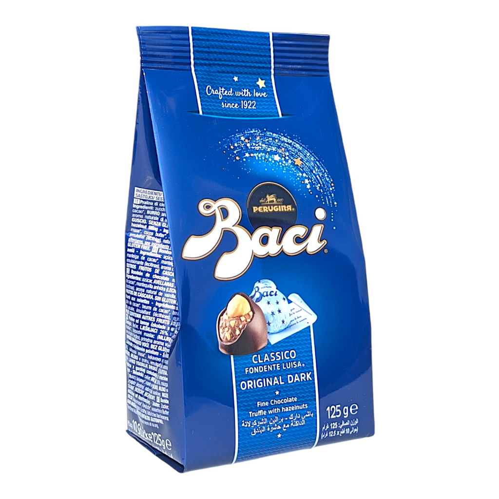 Perugina Baci Dark Truffles with Hazelnuts,Praline al Cioccolato Fondente - Bag 125g