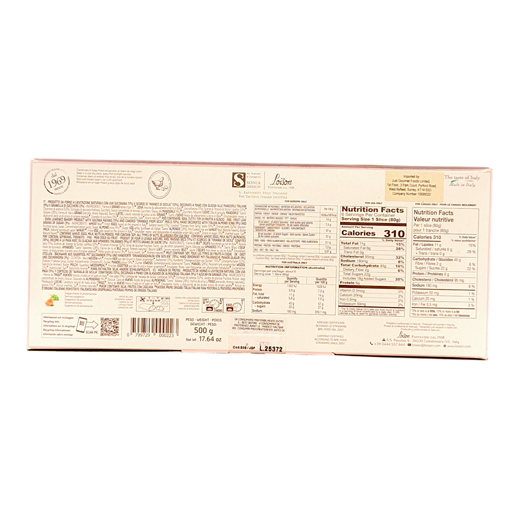 Loison Filone Frutta - Fruit Loaf 500g - Italia Solutions UK