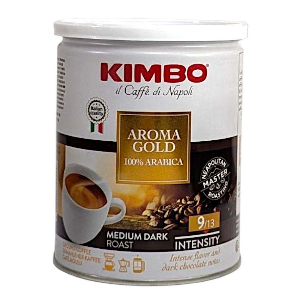 Kimbo Ground Coffee Aroma Gold 250g Tin - Italia Solutions UK