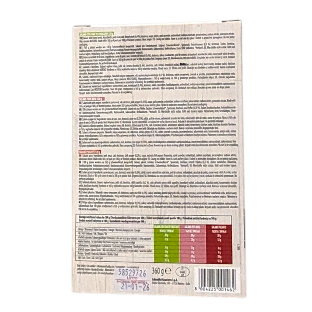 Casa Modena Salami Piccolini x3 - Mixed Italian Salamis 360g - Italia Solutions UK