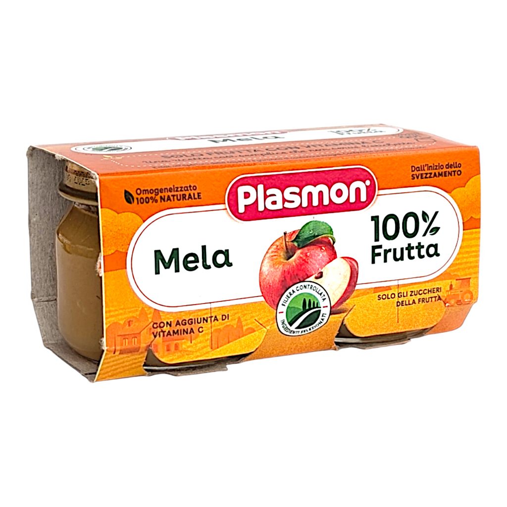 Plasmon Baby Food Apple Fruit Puree, Omogeneizzato Purea di Mela 2x80g Jars