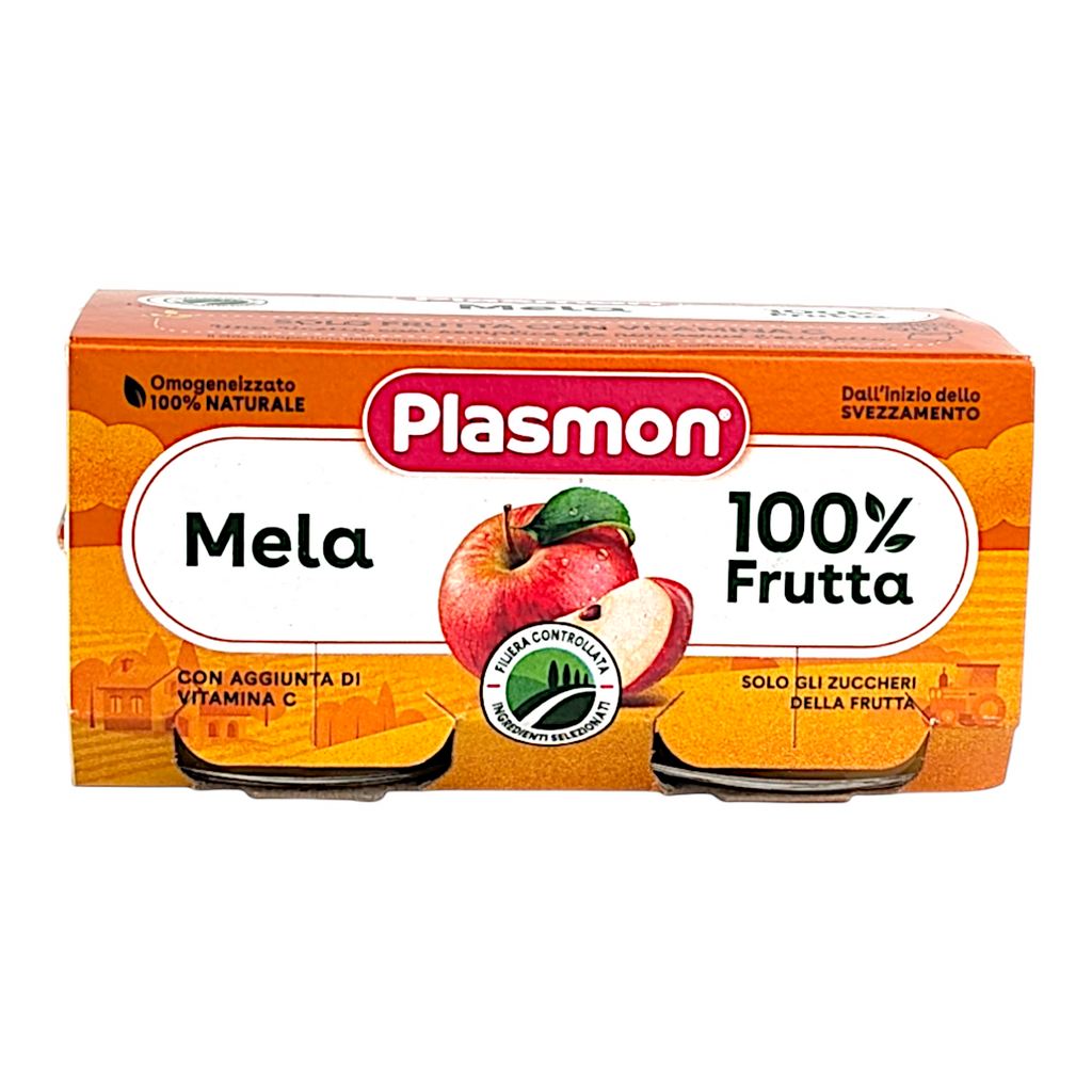 Plasmon Baby Food Apple Fruit Puree, Omogeneizzato Purea di Mela 2x80g Jars