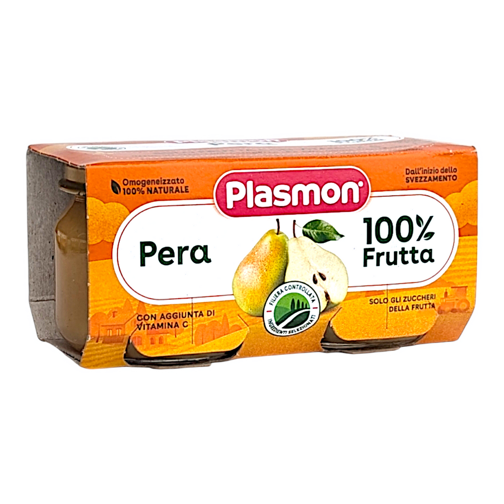 Plasmon Baby Food Pear Fruit Puree, Omogeneizzato Purea di Pera 2x80g Jars