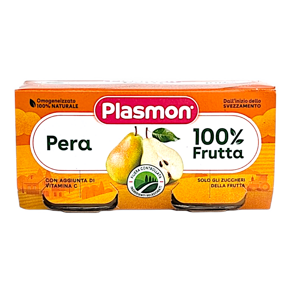 Plasmon Baby Food Pear Fruit Puree, Omogeneizzato Purea di Pera 2x80g Jars