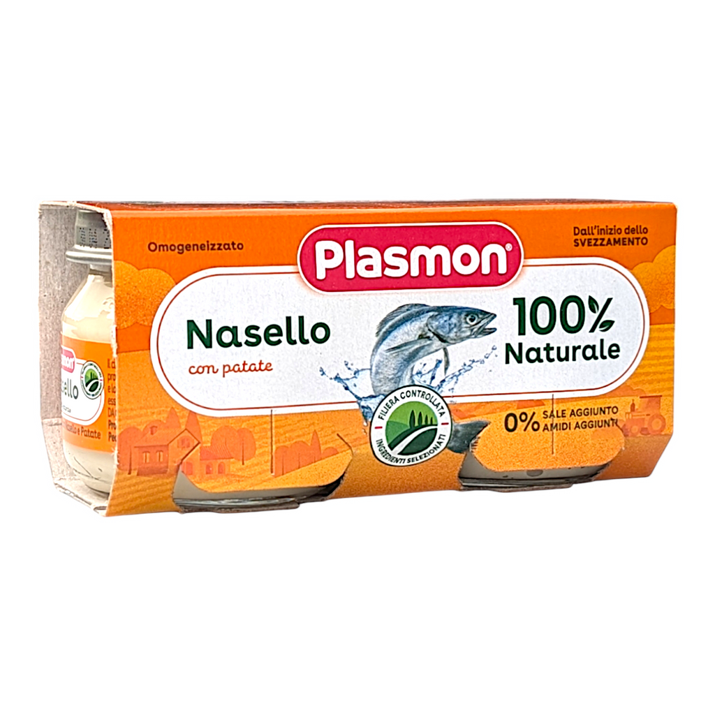 Plasmon Baby Food Hake Fish & Potatoes, Omogeneizzato Nasello e Patate 2x80g Jars