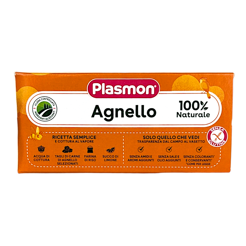 Plasmon Baby Food Lamb Puree Omogeneizzato Purea di Agnello - 2x80g Jars