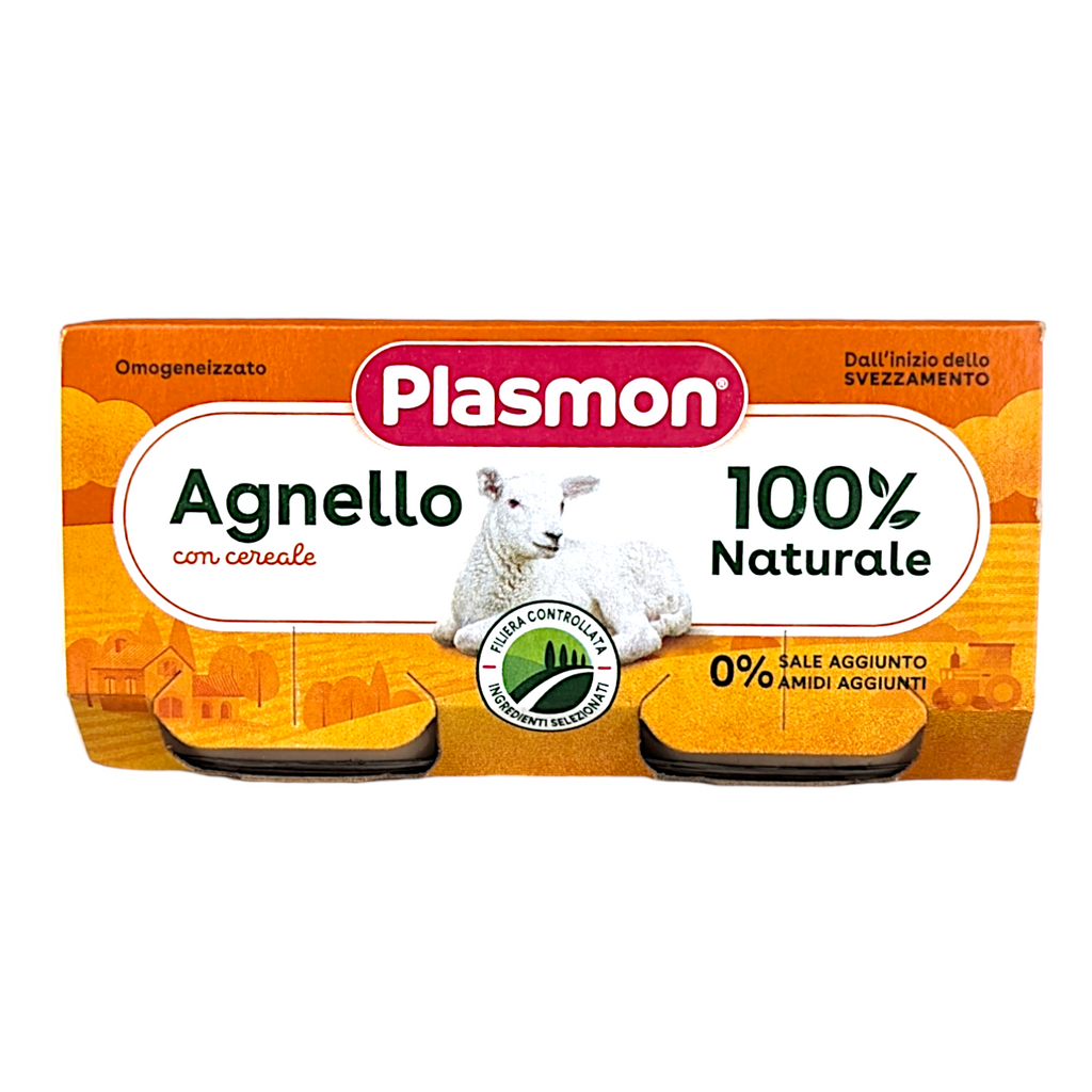 Plasmon Baby Food Lamb Puree Omogeneizzato Purea di Agnello - 2x80g Jars