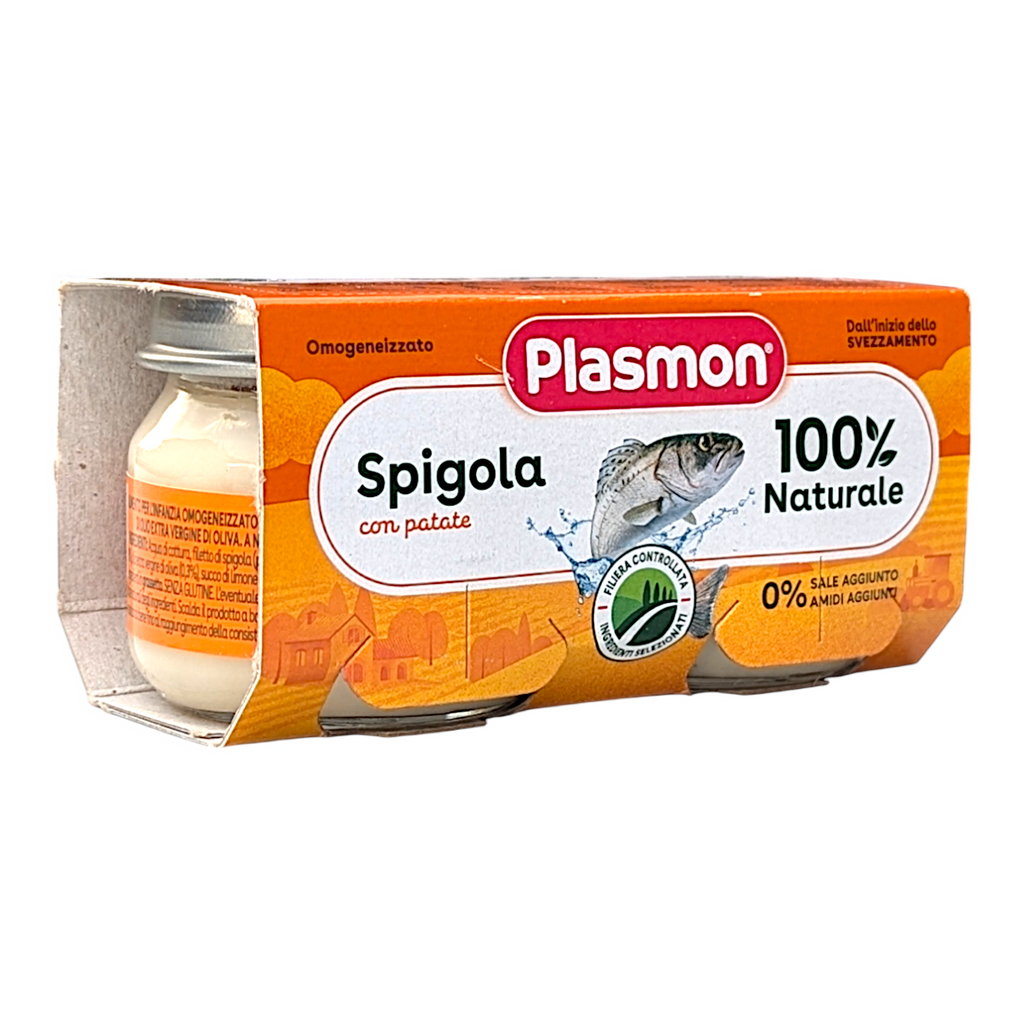 Plasmon Baby Food Seabass & Potatoes, Omogeneizzato Spigola e Patate 2x80g Jars