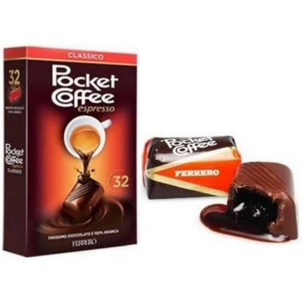 Ferrero Pocket Coffee - Dark Chocolates Filled with Liquid Espresso Pack of 32 - Italia Solutions UK