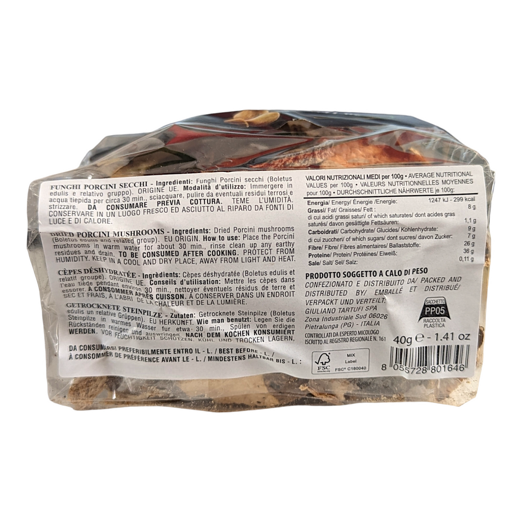 Retartufo Dry Porcini Mushrooms - Funghi Porcini Secchi 40g