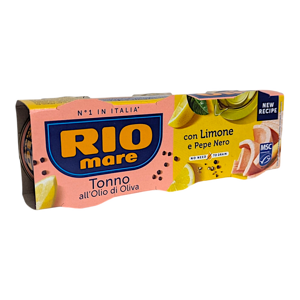 Rio Mare Tuna, Solid Light Tuna in Olive Oil w/Lemon Pepper - No Need to Drain 3 x 65g