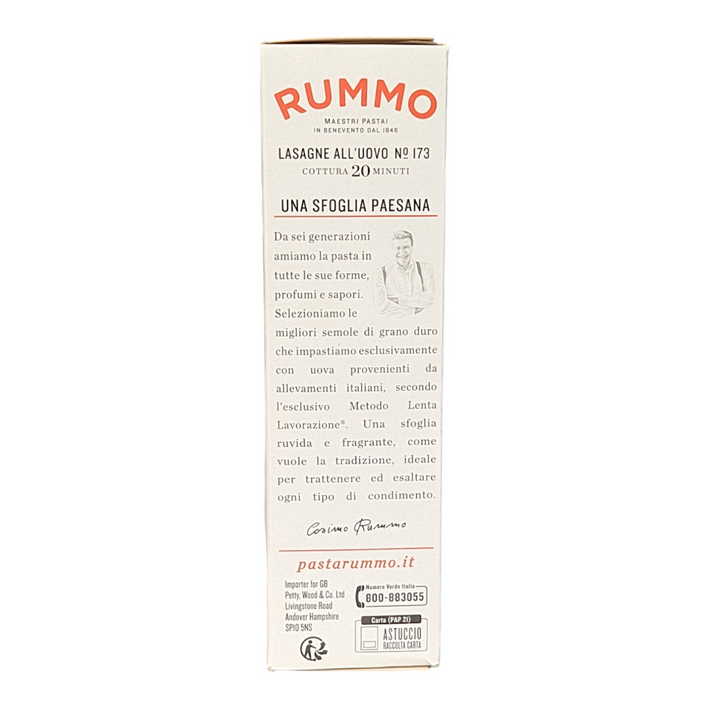 Rummo Lasagne Egg Pasta, Lenta Lavorazione Lasagne all'Uovo no.173 500g