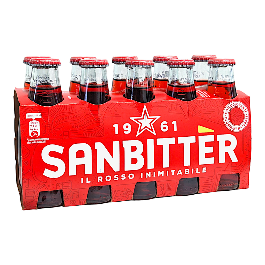 Sanbitter San Pellegrino Red Bitter Non-Alcoholic Aperitif 10 x 100 ml glass bottles