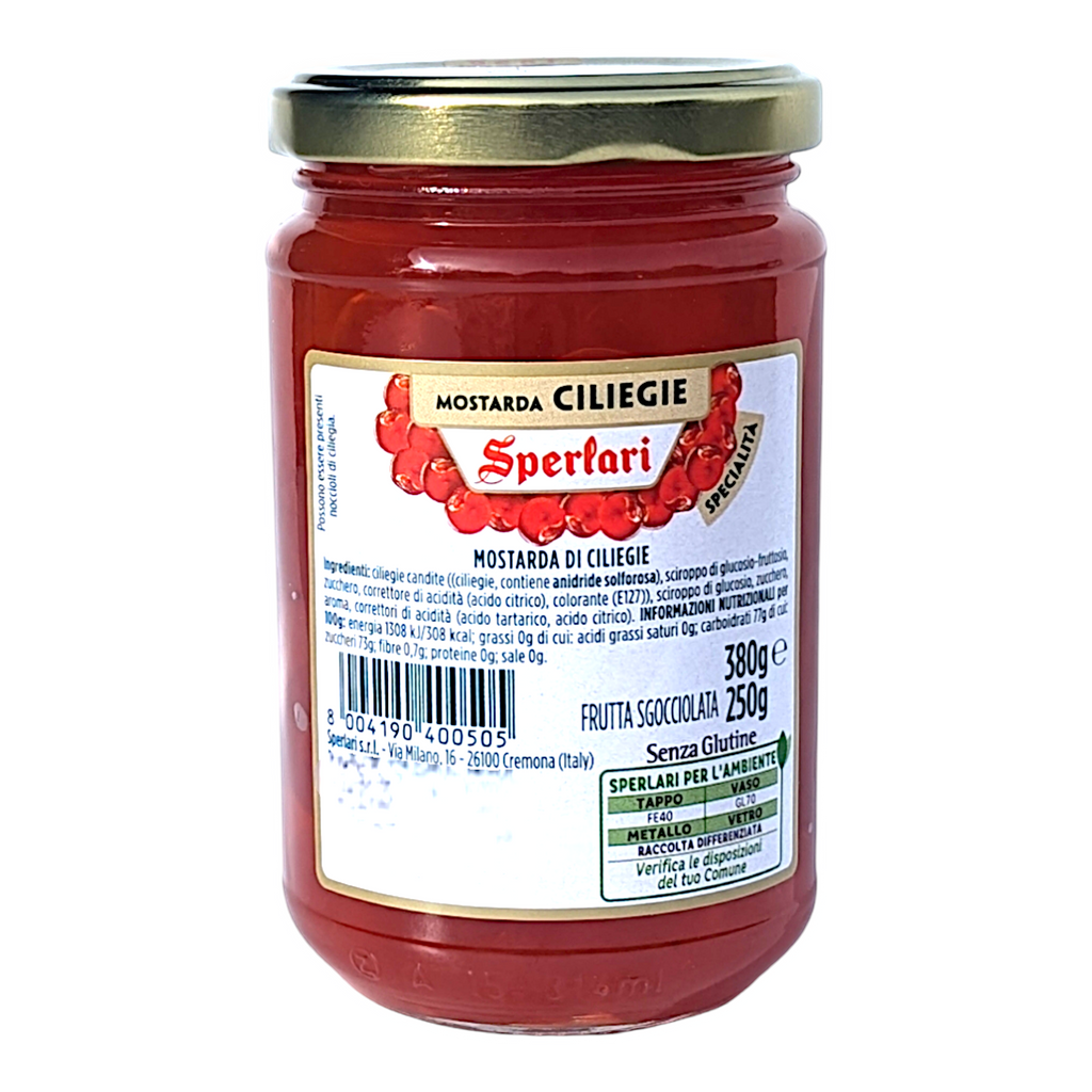 Sperlari Mostarda Di Ciliegie - Candied Cherries in Sweet&Spicy Mustard Syrup 380g