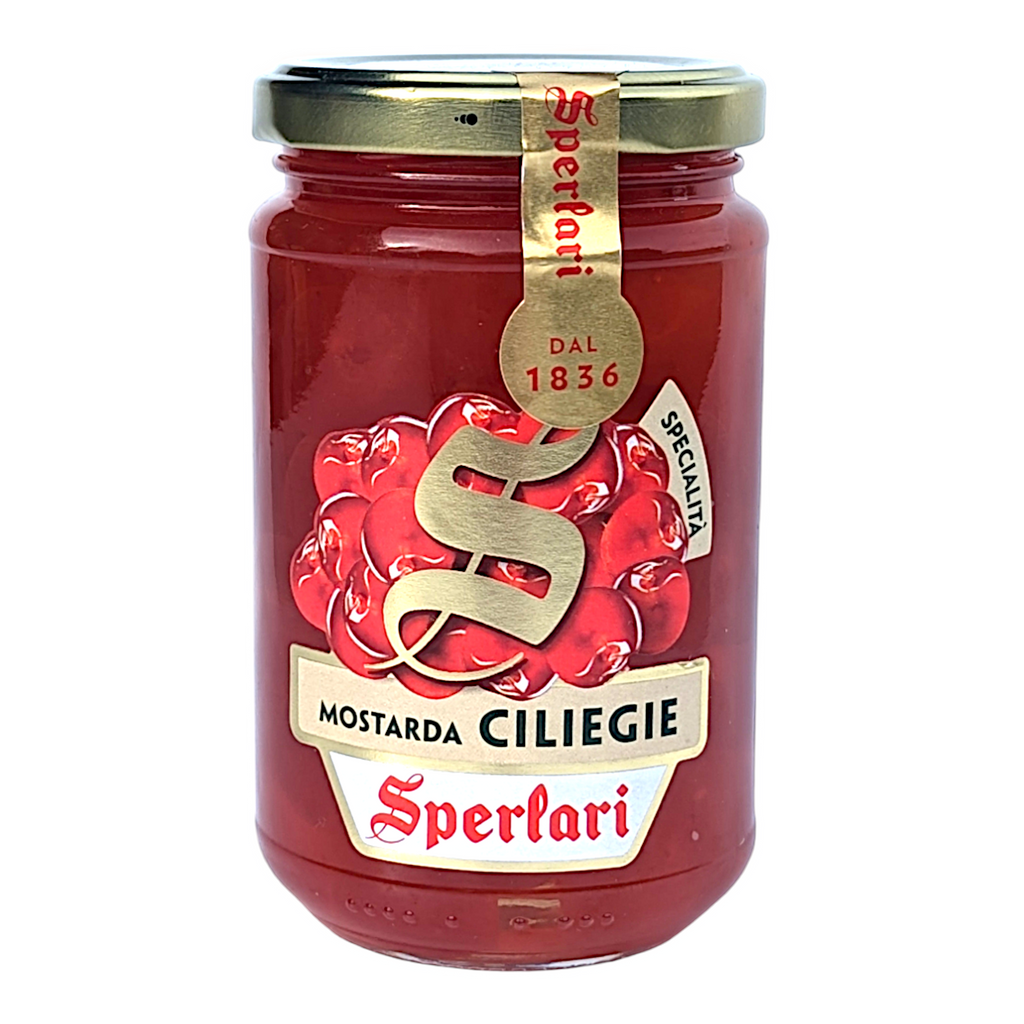 Sperlari Mostarda Di Ciliegie - Candied Cherries in Sweet&Spicy Mustard Syrup 380g