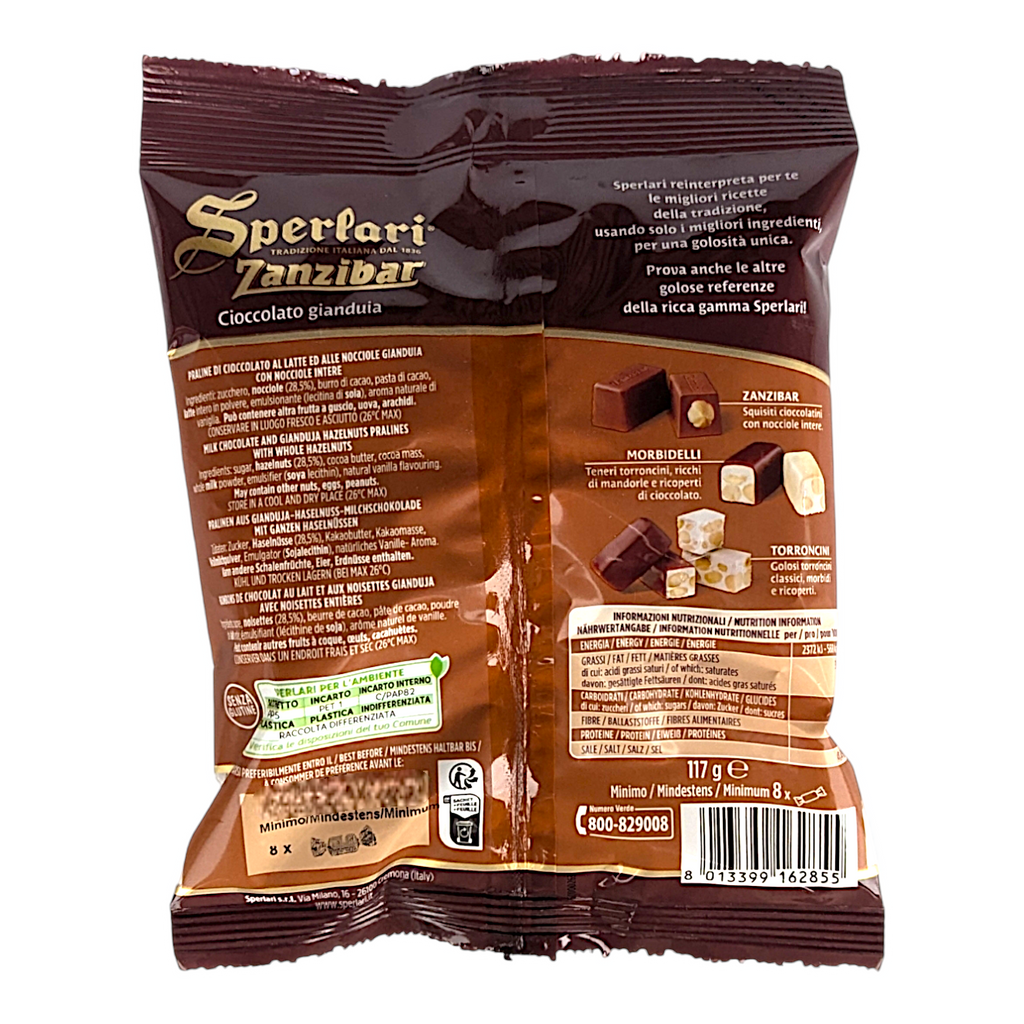 Sperlari Zanzibar Chocolates Gianduja Hazelnuts Pralines with Whole Hazelnuts 117g