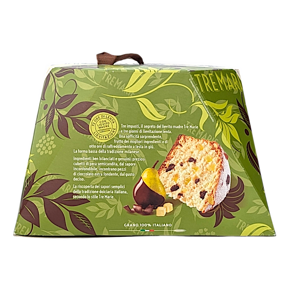 Tre Marie Panettone Pear & Chocolate, Pear Cubes and Dark Chocolate 930g