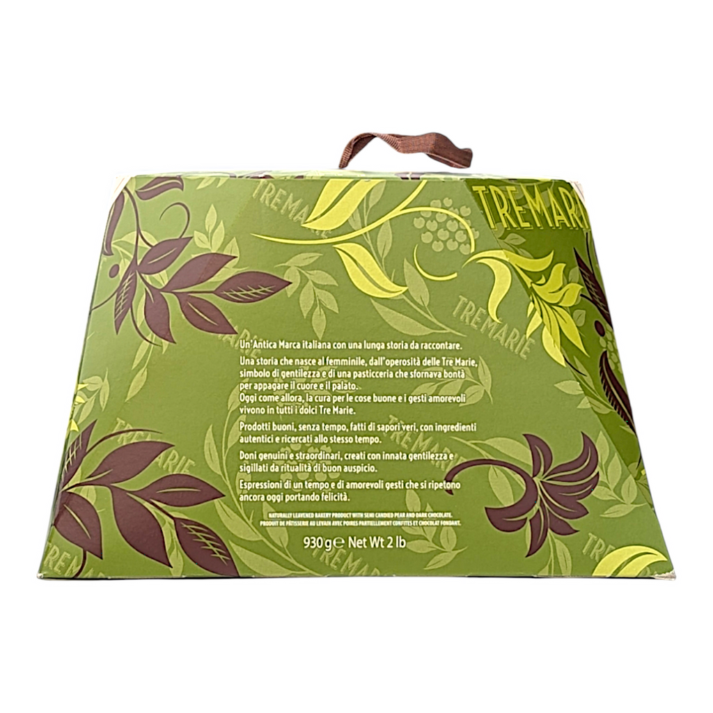 Tre Marie Panettone Pear & Chocolate, Pear Cubes and Dark Chocolate 930g