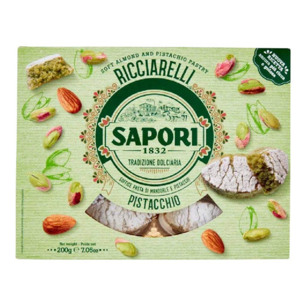 Sapori Ricciarelli Pistacchio, Soft Pistachio Biscuits 200g - Italia Solutions UK