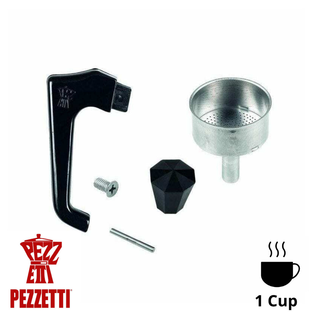 Pezzetti Italexpress Moka Pot Replacement Parts Handles, Funnels, Knob, Filters - 1 Cup