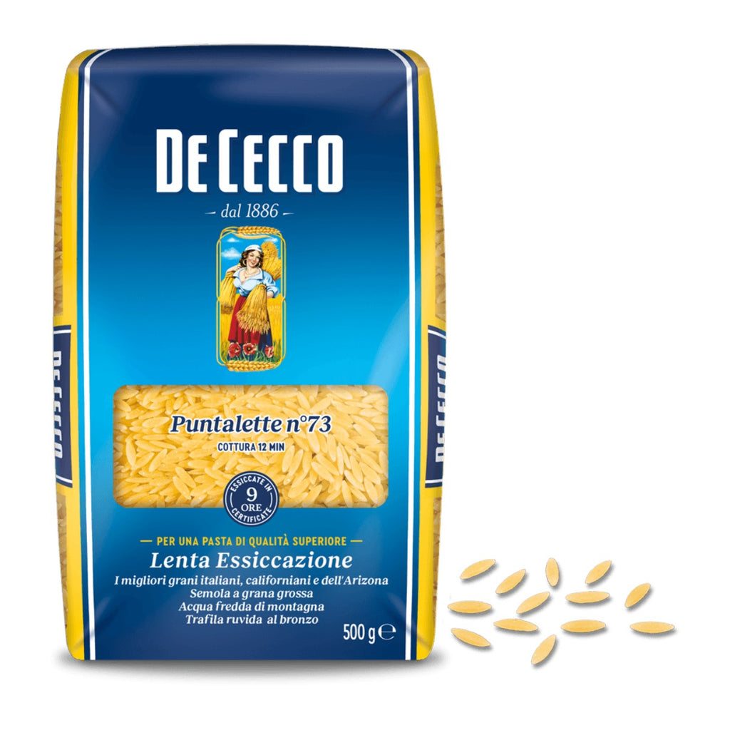 De Cecco Puntalette no.73 - 500g Orzo/Risoni Pasta for Soups and Broths