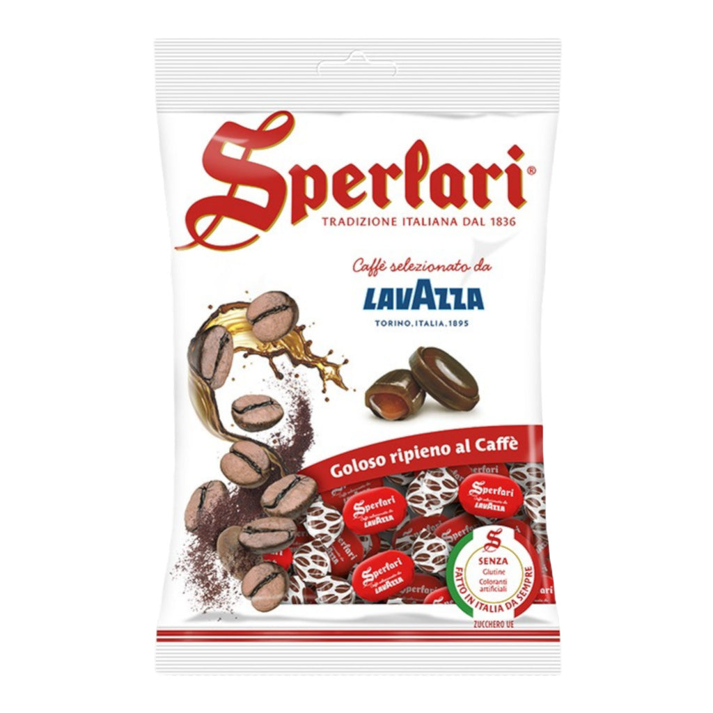 Sperlari Lavazza Hard Boiled Sweets, Creamy Coffee Filling 175g Italian Candy