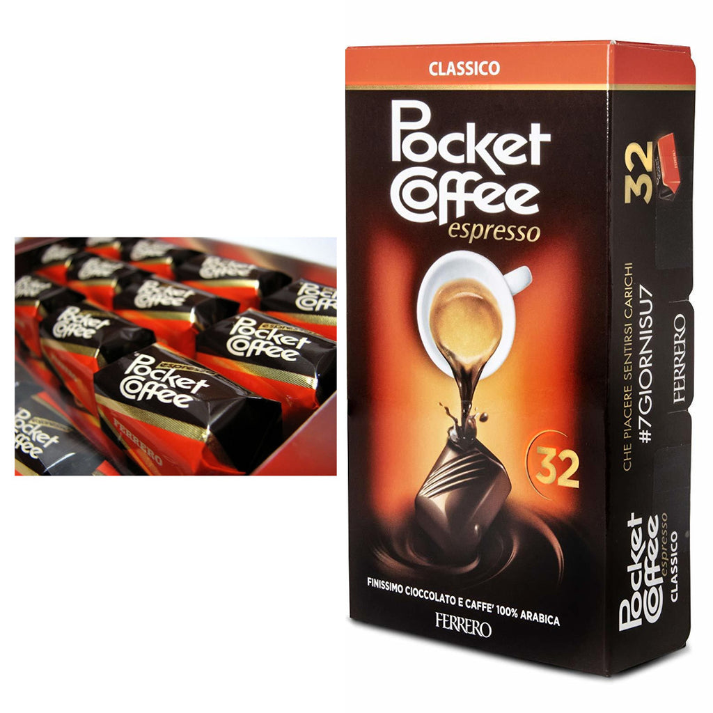 Ferrero Pocket Coffee Dark Chocolates Filled with Liquid Espresso Pack –  Italia Solutions UK