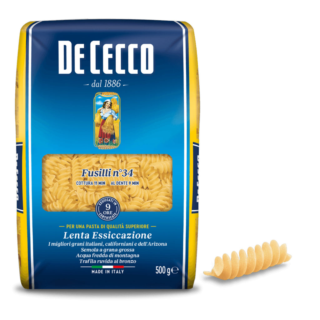 De Cecco Pasta 500g Fusilli No.34 Short Pasta Shapes