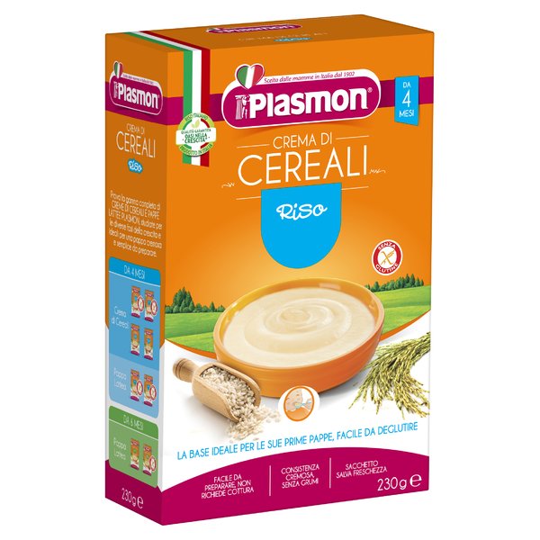Plasmon Crema di Cereali Riso 230g  Creamy Rice Porridge, GF